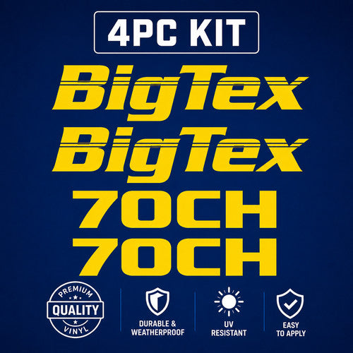 Fits Big Tex BigTex 70CH Trailer Decals Yellow Quality Vinyl Fast Ship