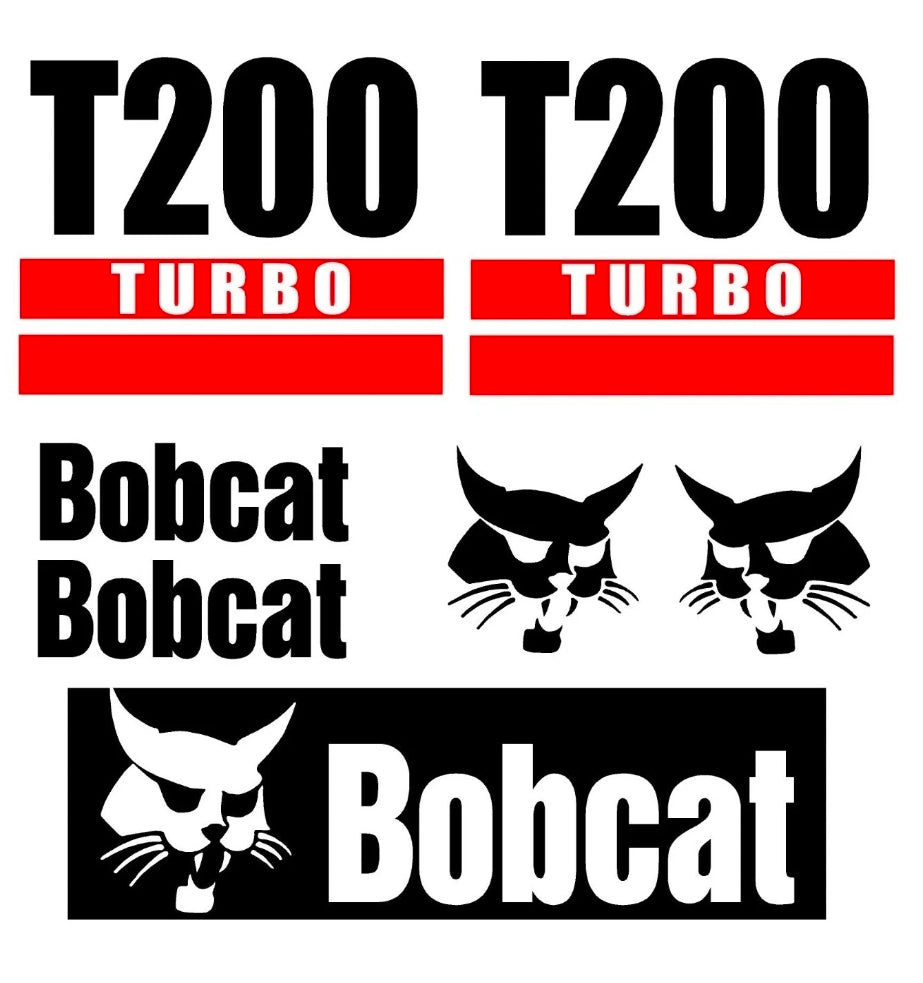 7PC Kit fits Bobcat T200 Turbo Skid Steer Set Vinyl Decal Graphics Sticker -