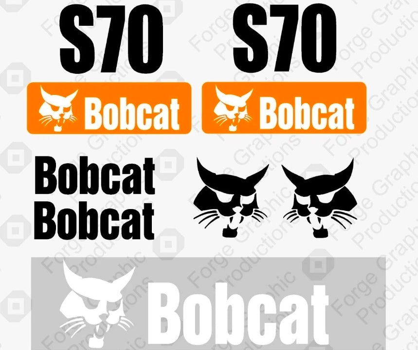 Fits Bobcat S70 Skid Steer Set Vinyl Decal Sticker Graphics
