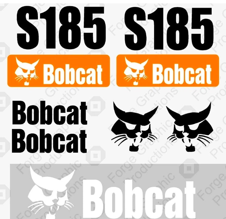 Fits Bobcat S185 Skid Steer Set Vinyl Decal Sticker Graphics Turbo 2 speed