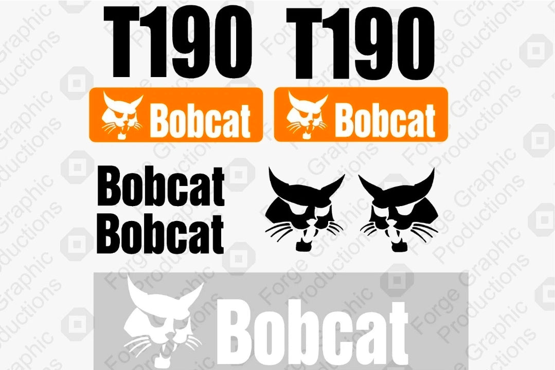 Fits Bobcat T190 Skid Steer Set Vinyl Decal Sticker Graphics