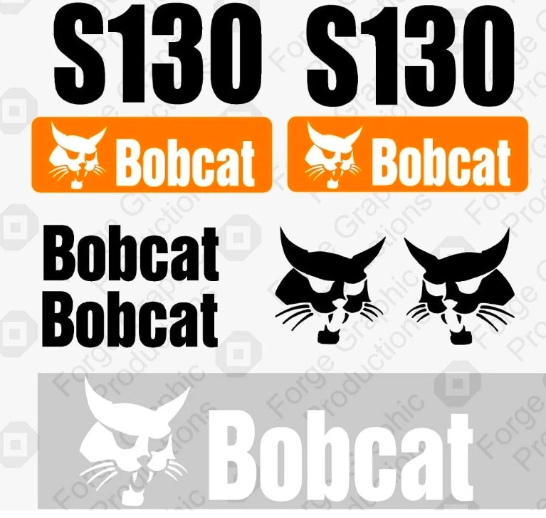 Fits Bobcat S130 Skid Steer Set Vinyl Decal Sticker Graphics