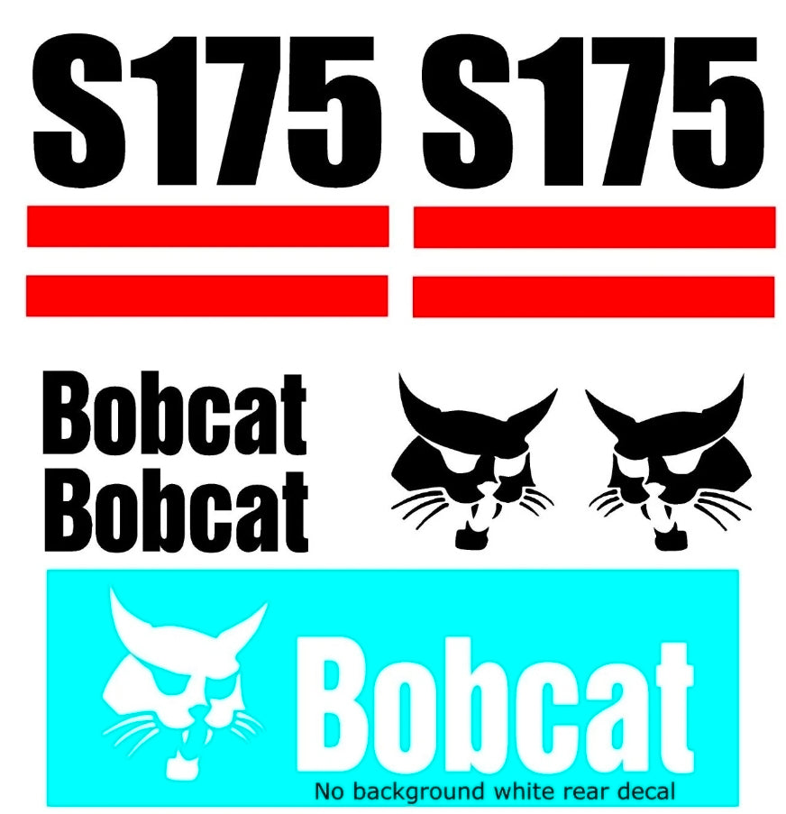 7PC Kit fits Bobcat S175 Skid Steer Set Vinyl Decal Graphics Sticker -