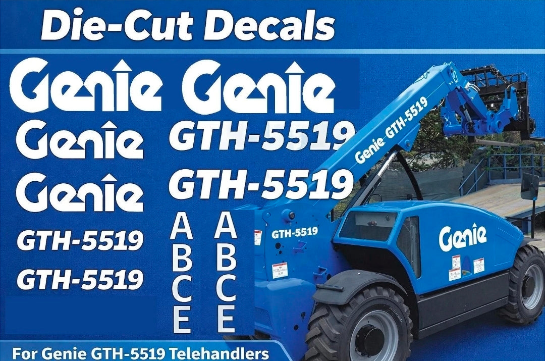8pcs Decal Kit for Genie GTH 5519 Decal Kit Scissor Lift Stickers USA GTH-5519