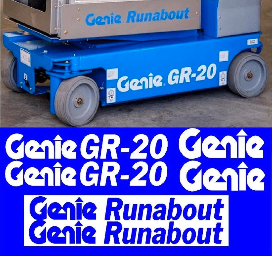 6pcs Decal Kit for Genie GR-20 Runabout Decal Kit Scissor Lift USA Made GR20